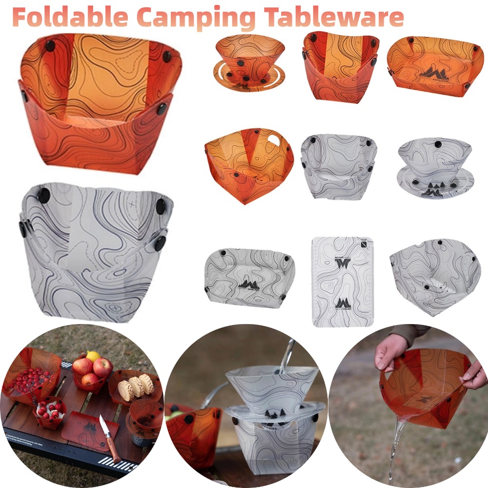 Camping Cooking Plate - Foldable Camping Tableware Portable Bowl Dinner