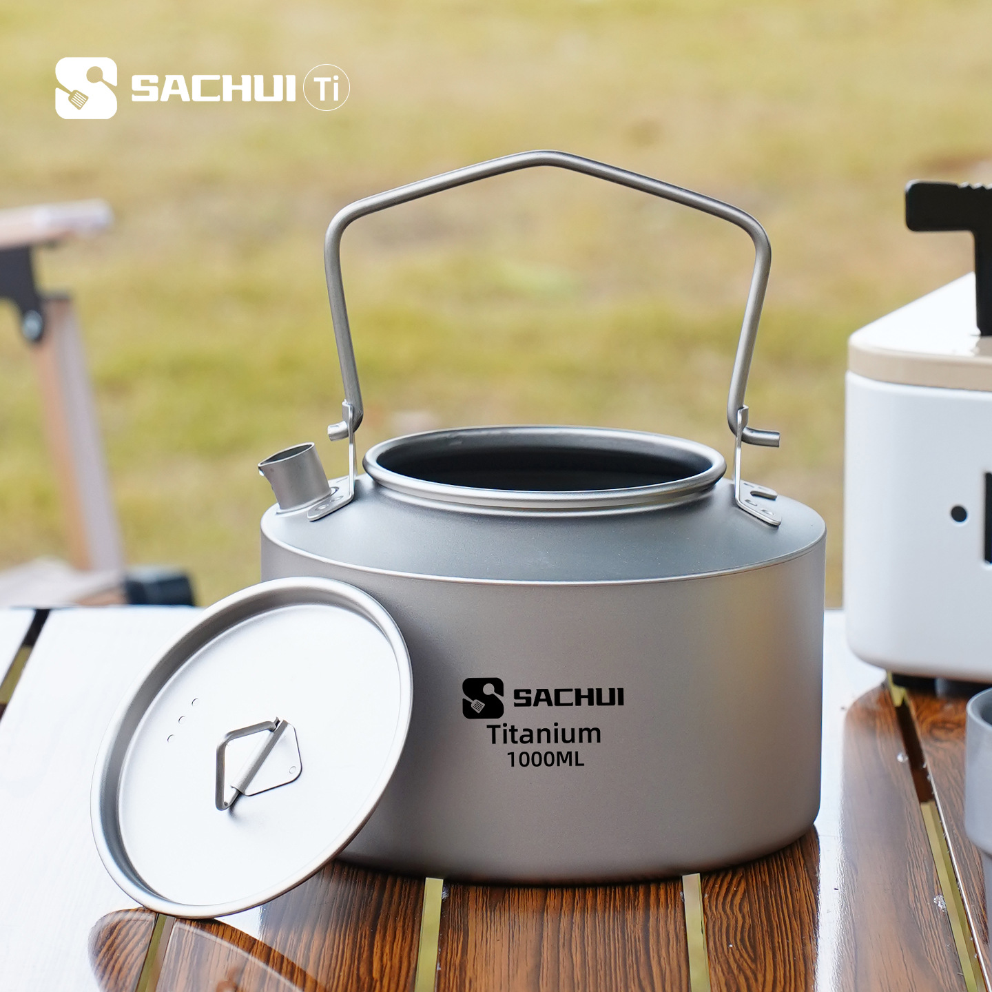 Camping Cooking Pot - 1000ML Pure Titanium Kettle Outdoor Ultralight