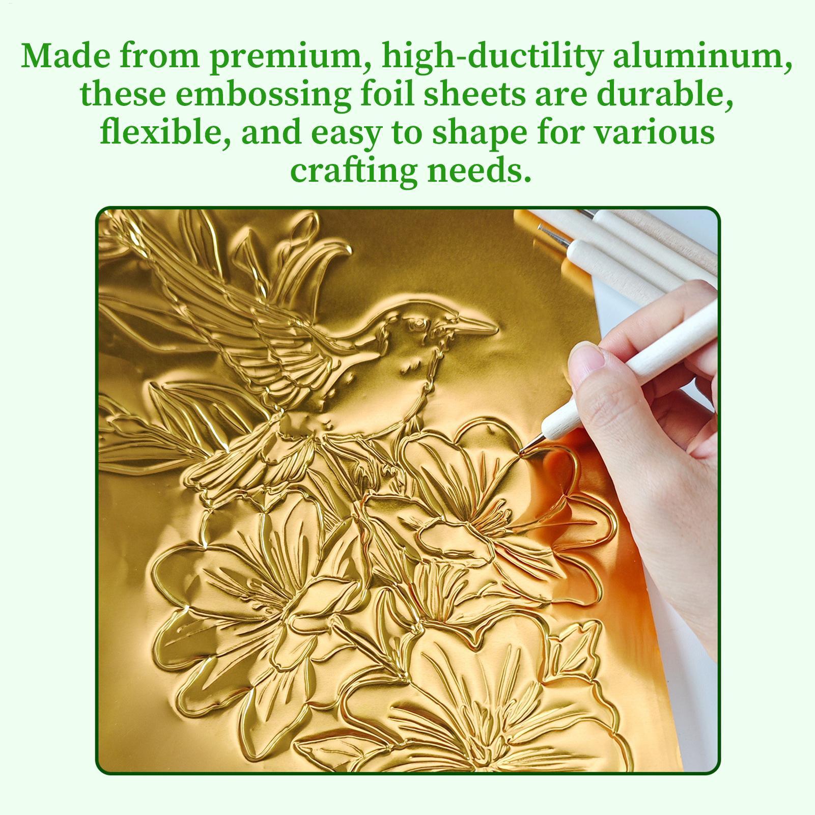 Aluminum Foil Heavy Duty - 20-Pieces Golden Aluminum Foil Sheets Heavy