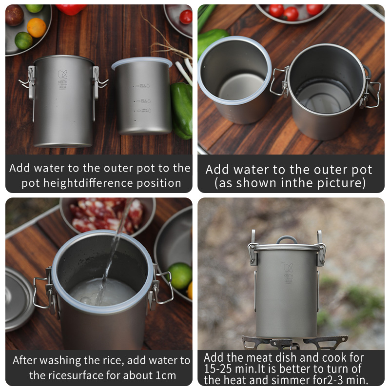 KEITH Pure Titanium Rice Cooke - Camping Cooking Pot recension och pris
