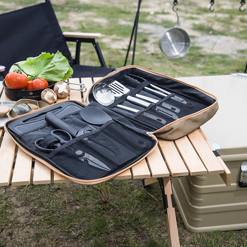 8pcs Camping Kitchen Cookware  - Camping Cooking Utensil Organizer recension och pris