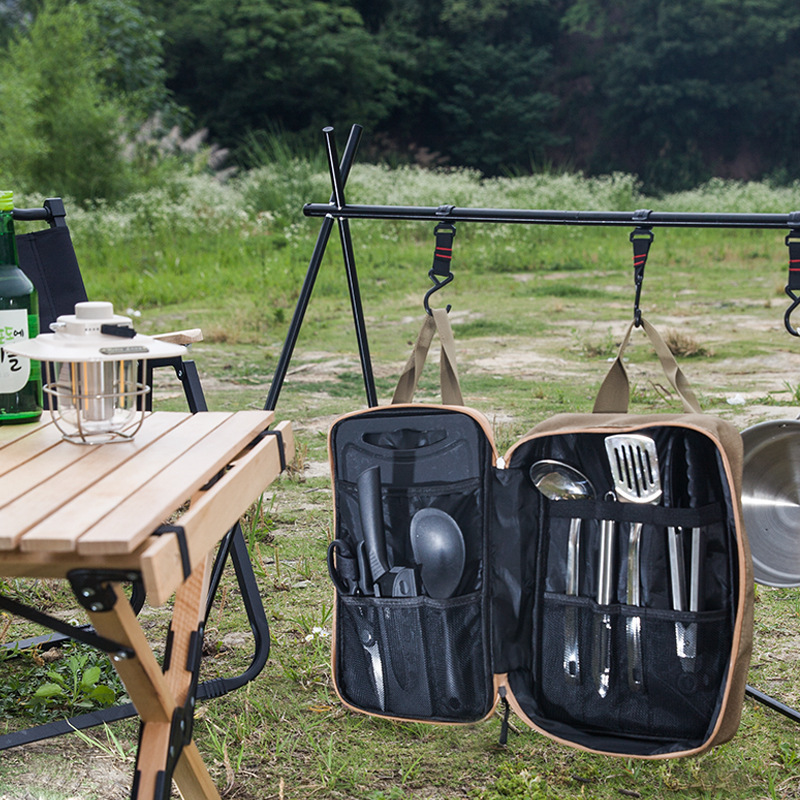 8pcs Camping Kitchen Cookware  - Camping Cooking Utensil Organizer recension och pris