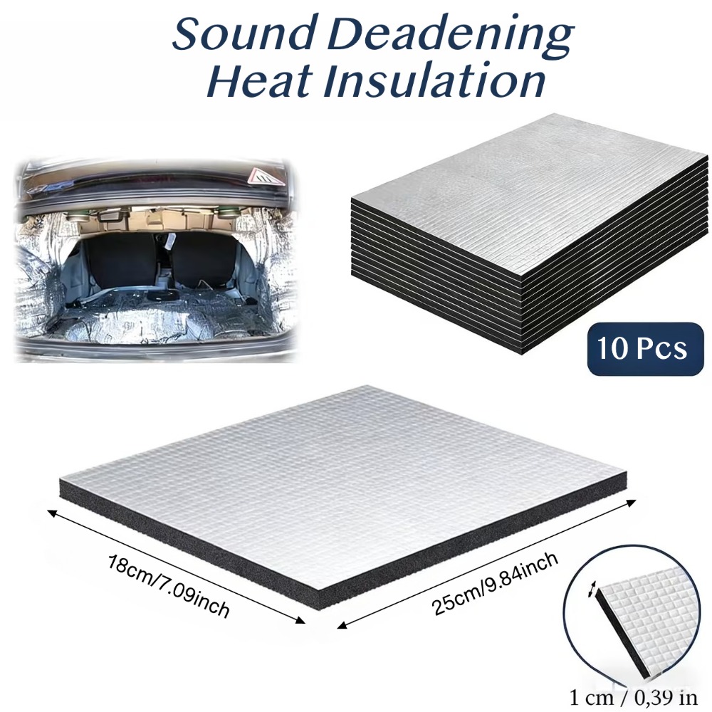 10PCS 10mm Car Sound Deadening - Aluminum Foil Heavy Duty recension och pris