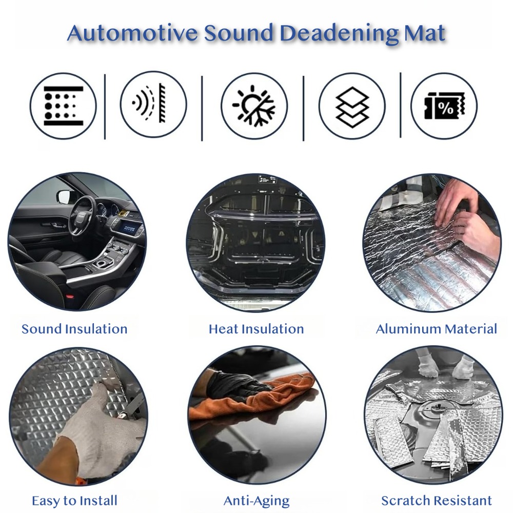 10PCS 10mm Car Sound Deadening - Aluminum Foil Heavy Duty recension och pris