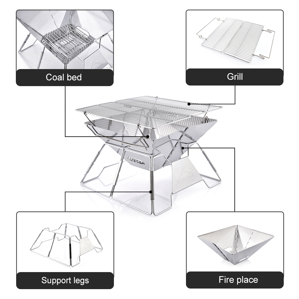 Widesea Windproof Wood-Burning - Camping Cooking Meat recension och pris