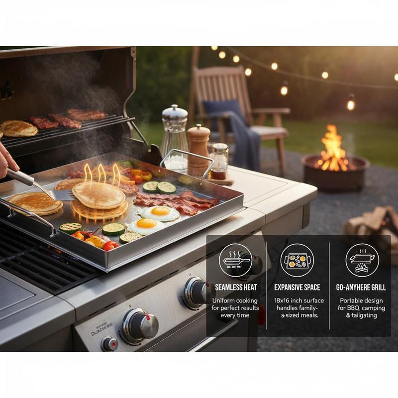 Universal Flat Top Griddle 18x - Camping Cooking Plate recension och pris