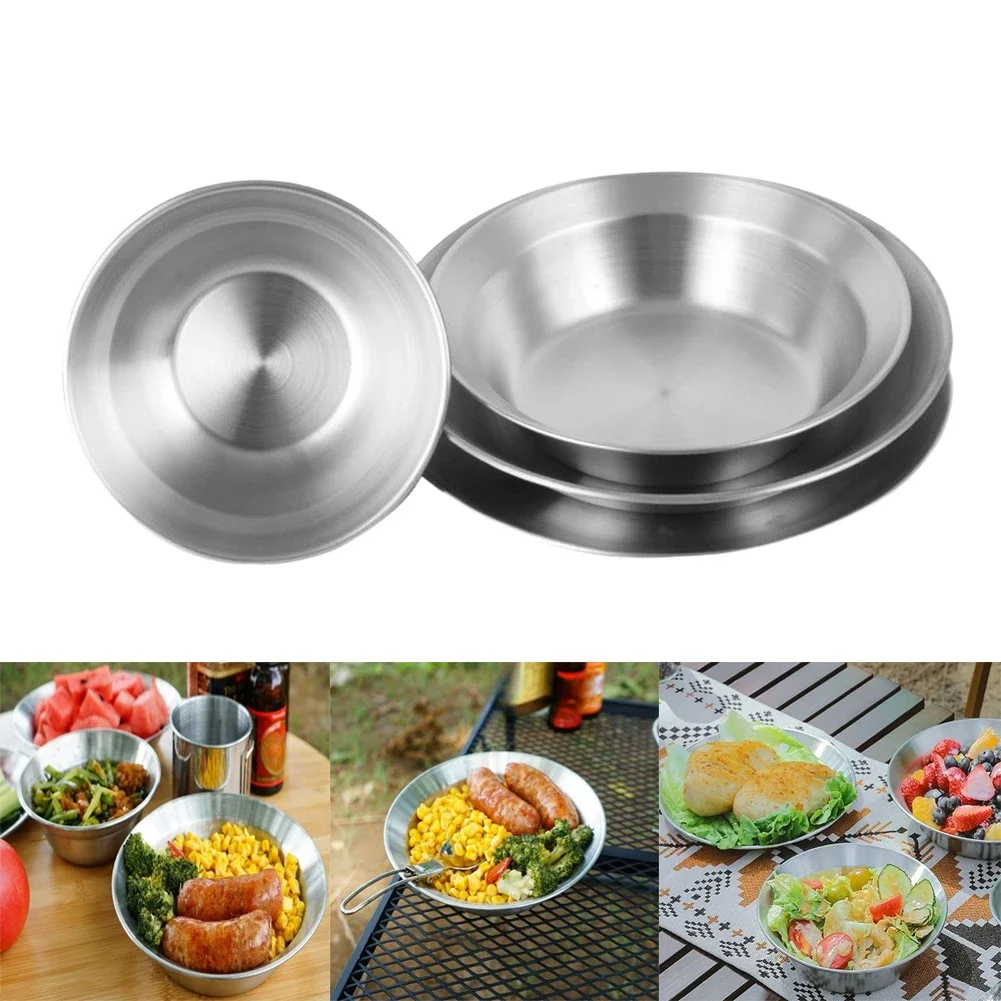 Stainless Steel Dinnerware Set - Camping Cooking Plate recension och pris
