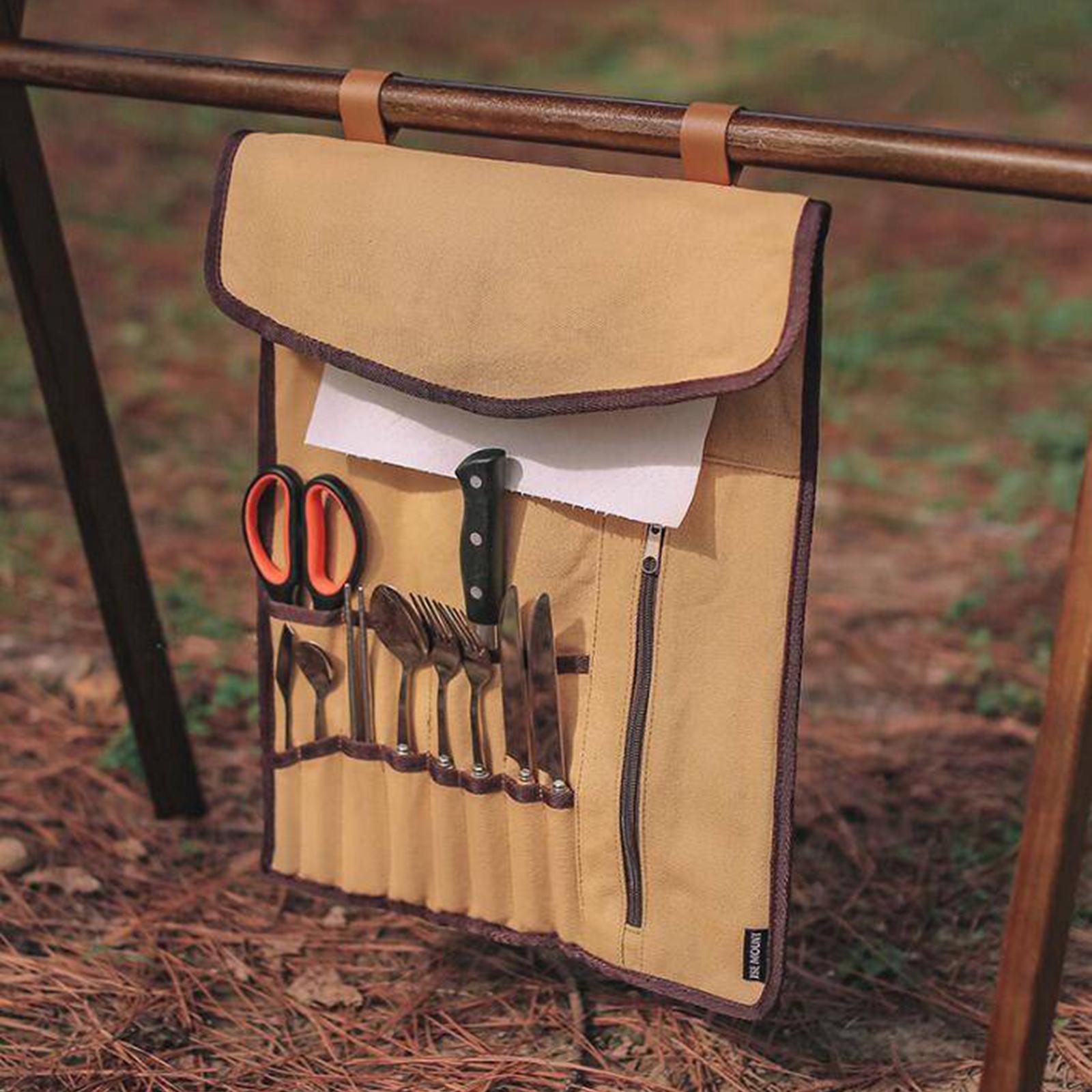Portable Camping Utensil Roll  - Camping Cooking Utensil Organizer recension och pris