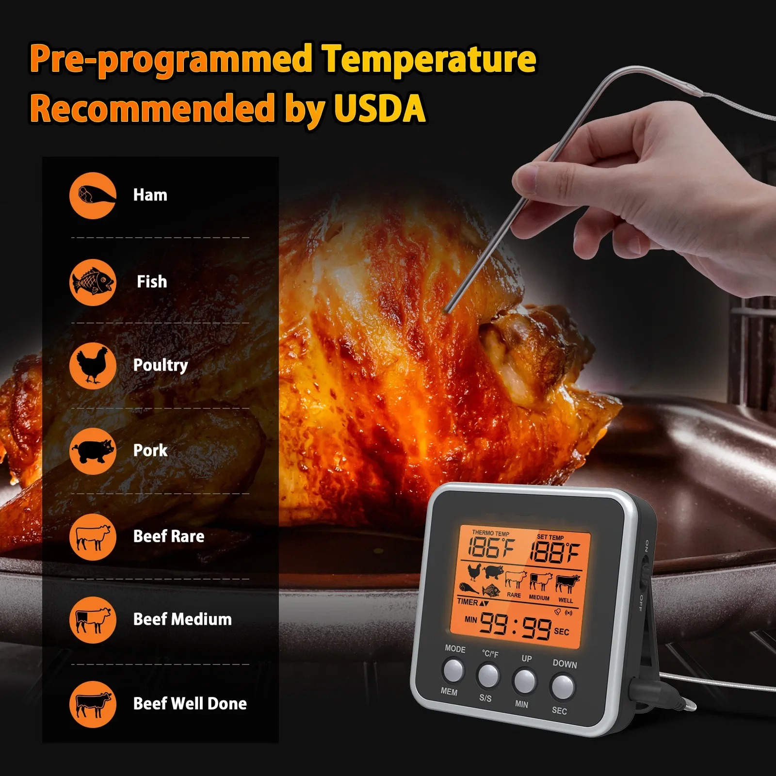 LCD Digital Meat Thermometer M - Meat Thermometer Camp recension och pris