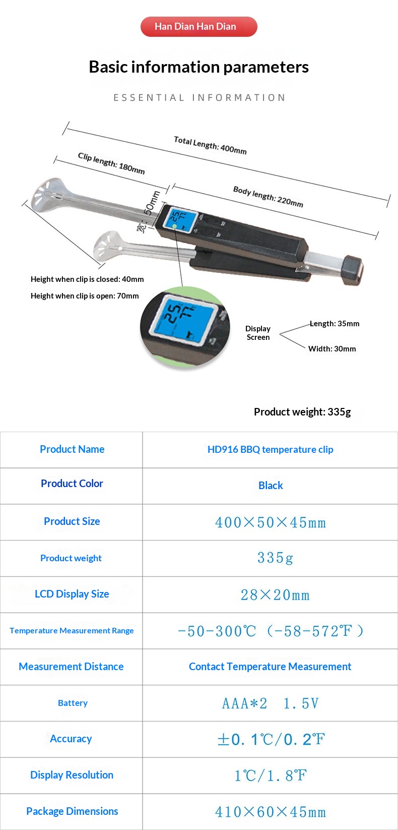For Grilling Camping and Oven  - Meat Thermometer Camp recension och pris
