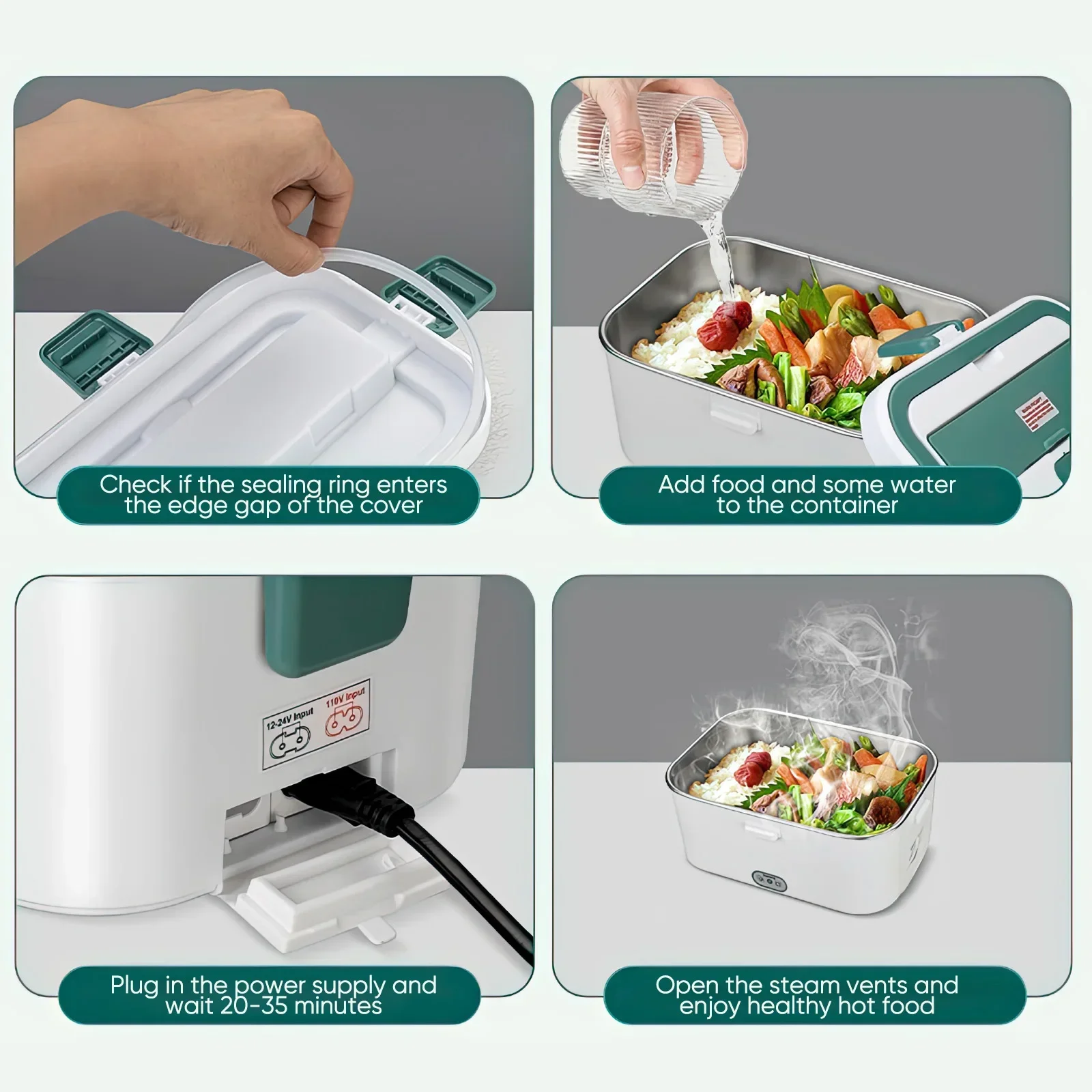 Electric Lunch Box Food Warmer - Camping Cooking Food recension och pris