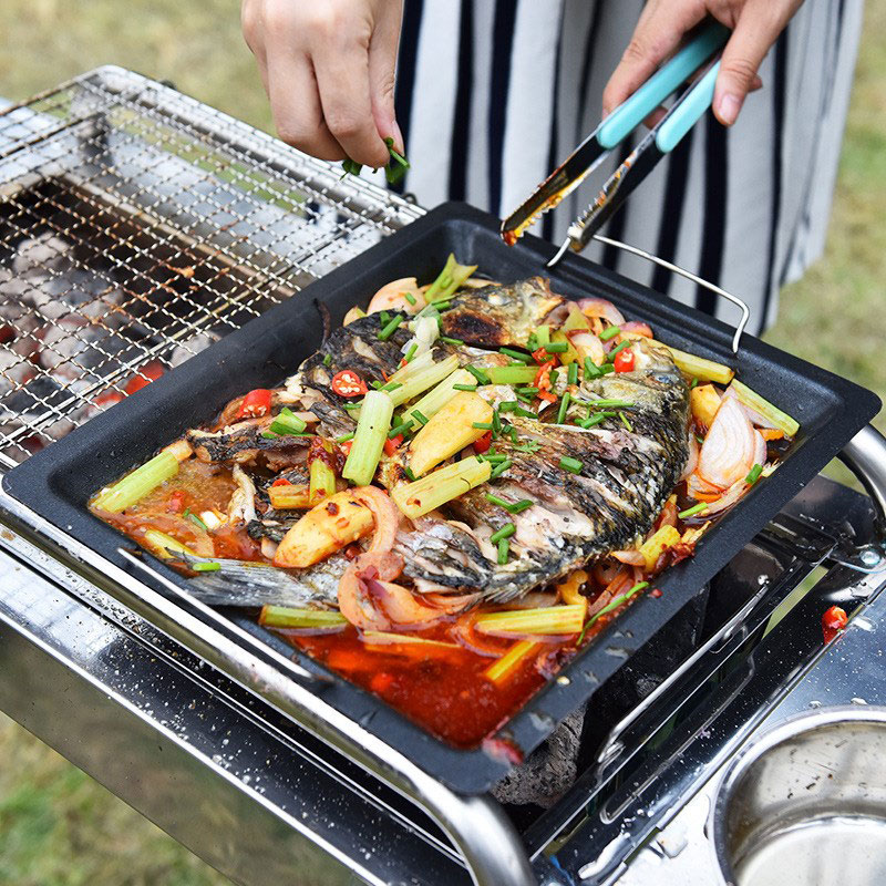 Outdoors Thick Square Grill Pa - Camping Cooking Plate recension och pris