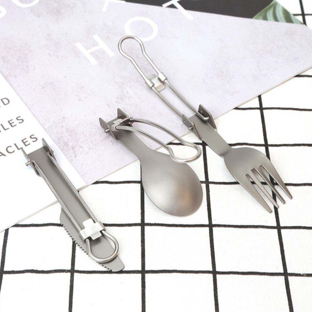 Half Polished Titanium Folding - Camp Spork Set recension och pris