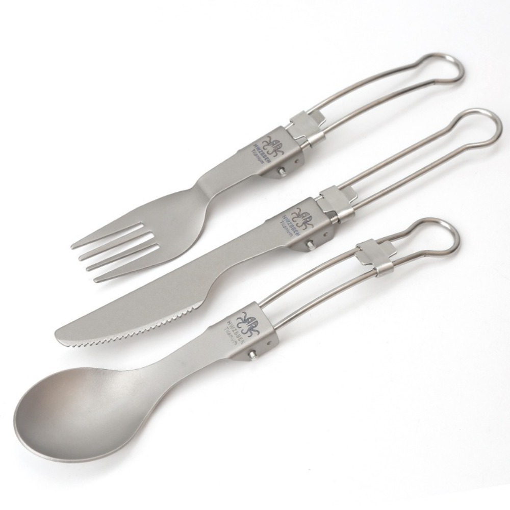 Half Polished Titanium Folding - Camp Spork Set recension och pris