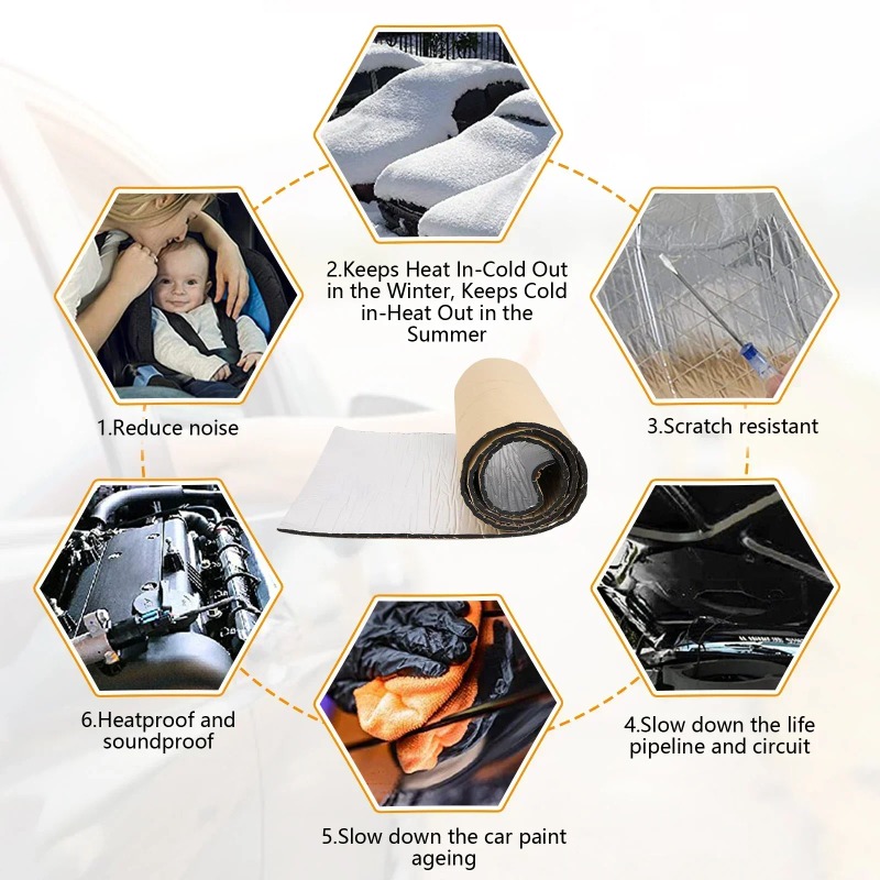 200x50cm 5/10mm Car Sound Mat  - Aluminum Foil Heavy Duty recension och pris