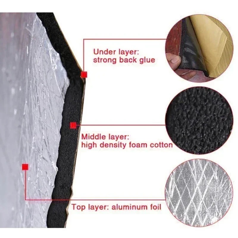200x50cm 5/10mm Car Sound Mat  - Aluminum Foil Heavy Duty recension och pris