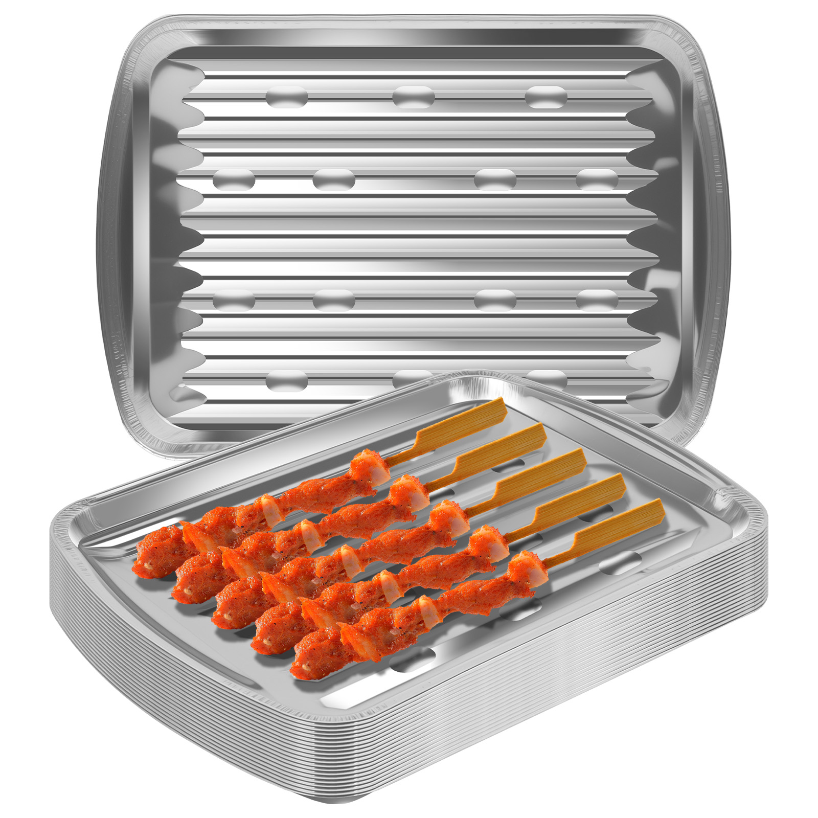 Aluminum Foil Trays Non-Stick  - Camping Cooking Food recension och pris