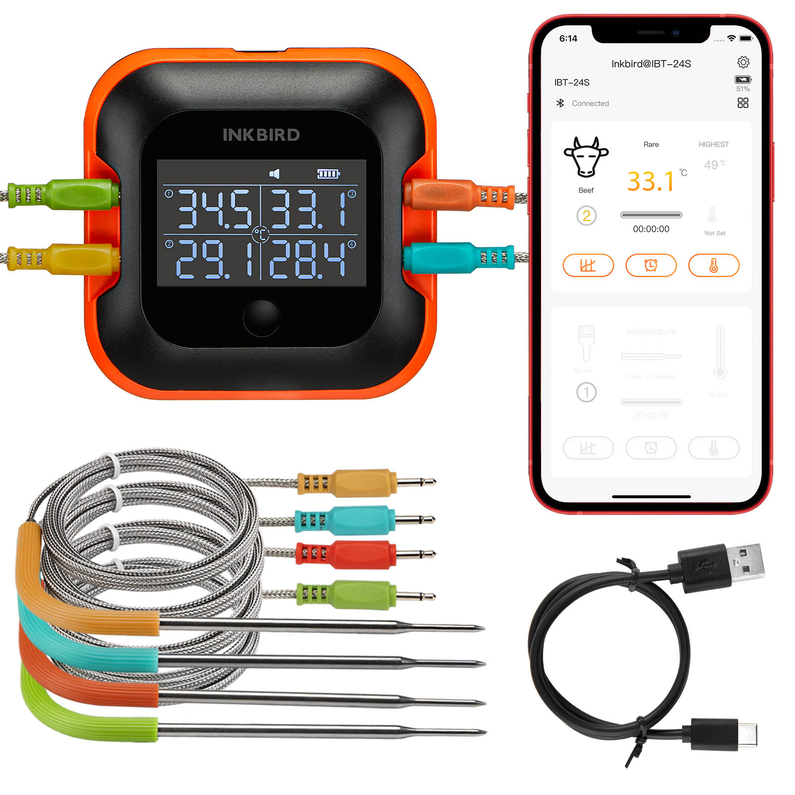 INKBIRD Bluetooth Meat Thermom - Meat Thermometer Camp recension och pris
