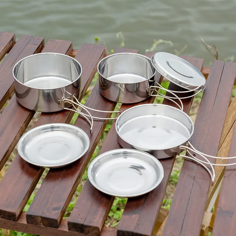 8Pcs Camping Cookware Set Stai - Camping Cooking Plate recension och pris